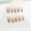 Unhas Postiças Olho de Gato Céu Estrelado Bolhas, 30 Peças, Cor Nude com Design de Estrelas, Estilo Curto, Efeito Iluminador, Tiras Nude