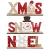 Adornos de Mesa de Madera Navideños Papá Noel Muñeco de Nieve Fiesta Decoración Navideña
