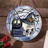 Série de Placas de Porta de Madeira para Halloween Transfronteiriça Decorações para Cena de Festa de Feriado em Casa ao Ar Livre