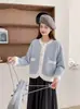 Elegante abrigo suéter estilo francés 2026 otoño e invierno nuevo suave suelto tejido de punto con cuentas de piel sintética de visón cárdigan para mujer