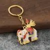 Venta directa de fábrica de elefante de guerra nuevo Tailandia el más vendido gota de aceite elefante tridimensional llavero colgante pequeños regalos al por mayor
