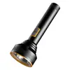 Linterna de aleación de aluminio de largo alcance ultra brillante con enfoque telescópico, carga tipo C, tipo defensa personal transfronteriza, linterna brillante de láser blanco