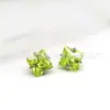 Brincos de tarraxa de titânio G23 com zircônia quadrada de quatro garras cabeça F-136 titânio Super Flash 5A rosca acessórios para piercing de lábio