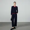 Cárdigan de Punto Bloque de Color Falso Dos Piezas Estilo Perezoso para Mujer, Nuevo Modelo Primavera Temprana 2026, Top de Lana Casual Versátil Petite