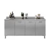 Gabinete de cocina de acero inoxidable 304 con estufa sencilla y fregadero integrado, gabinete de cocina para el hogar para almacenamiento y organización rural