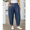 Calça pantalona azul Biaomai feminina, simples e estilosa, muito adequada para o uso diário