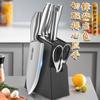 Juego de cortador de acero inoxidable para cocina, hogar, totalmente de acero, para cortar carne, cuchillo de cocina, cuchillo para hueso, tijeras, portacuchillos, juego de regalo, cuchillo al por mayor