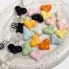 Cuerda para el cabello hecha a mano con cuentas de color macarrón acrílico, forma de corazón, agujero recto, para bolso, cadena para teléfono móvil, accesorios