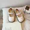Zapatos de princesa para niñas, nueva colección primavera/otoño 2025, zapatos individuales para niños con suelas blandas, perfectos para combinar con vestidos, adornados con perlas, elegantes zapatitos de piel para niñas