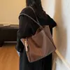 Bolso Tote de Hombro Tejido Grande de Capacidad Nuevo para Mujer 2025 Simple Color Sólido Elegante Estilo Coreano Estilo Perezoso