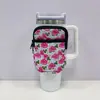 Bolsa de copo portátil para carro em material de mergulho 40OZ com estampa ice bully bolsa pequena conjunto de copo elástico antiderrapante porta-moedas bolsa para copo térmico