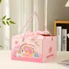 Caja Cuadrada Caja para Pastel de Cumpleaños para Niños de Diez Años, Caja de Regalo Elevada para Bebé de Mes Completo, Caja de Regalo de Dulces, Caja Portátil Linda y Divertida