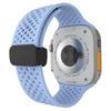 Adecuado para Apple Watch Ultra9876543210 Generación Se Orificio Transpirable Hebilla Magnética Correa de Reloj de Silicona