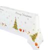 Mantel navideño desechable con diseño de Papá Noel, campana navideña, muñeco de nieve y árbol de Navidad para fiestas.