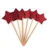 Inserto de pastel de estrella de 8 colores con forma de estrella de cinco puntas, hecho a mano, para vasos de papel, decoración para hornear fiestas navideñas