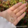 Collar de Árbol Divino Pájaro Divino con Forma Redonda de Corazón, Diamante Completo, Circonita, Chapado en Cobre Oro de 18K, Múltiples Estilos, Producto Nuevo Original Transfronterizo