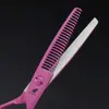 Tesoura de Cabeleireiro Rosa Naipson, Tesoura de Corte de Cabelo, Tesoura para Franja Reta, Dentes de Galhada, Dentes de Espinha de Peixe, Tesoura de Dentes Sem Marca