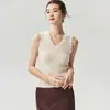 Nuevo Otoño 2026 Camisola 100% Cachemira Pura para Mujer Cuello en V Patrón Ondulado Corte Delgado Top Básico