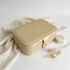 Caja de embalaje para joyería de cuero PU operada de fábrica, caja de joyería larga con botón a presión para uñas postizas, pendientes, collares y joyería, con impresión personalizada