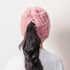 Gorro de cola de caballo de punto, nuevo, popular en Europa y América, de invierno transfronterizo, cálido gorro de lana de comercio exterior para mujer TEMU Amazon