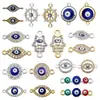 Pulseira Cruzada com Duas Aberturas Pingente Olho de Diabo Acessórios de Joia DIY Conector Estrela do Mar Borboleta Pingente de Colar