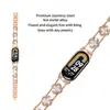 Adecuado para Pulsera Xiaomi 8/9, Correa de Reloj con Incrustaciones de Diamantes de Trébol de Cuatro Hojas, Pulsera de Moda Xiaomi 10 para Mujer