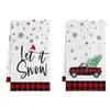Toalla Cuadrada con Estampado de Patrón de Microfibra, Toalla a Cuadros para Árbol de Navidad Nuevo Transfronteriza, Trapo Absorbente para Ambiente del Hogar