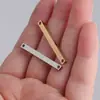 Pingente Retangular de Aço Inoxidável Espelhado 2,5*3*35mm com Duas Cavidades Internas Acessórios para Joias DIY