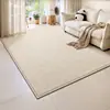 Tapete para Sala de Estar, Cor Creme, Liso, Lavável, Limpável com Pano, Sofá, Quarto, Luxo Leve, Alta Qualidade, Tapete Doméstico, Impermeável, Resistente a Manchas