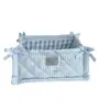 Cesta de Almacenamiento Acolchada con Rayas Azules Originales Organizador de Escritorio para Cosas Pequeñas Caja de Almacenamiento para Cosméticos, Bocadillos, Artículos Varios