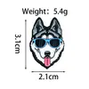 Broche de Perro de Dibujos Animados Transfronterizo con Gafas de Sol, Insignia Metálica Linda y Genial de Pastor Alemán y Golden Retriever, Decoración Versátil para Mochila