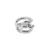 4079-4083 Versión coreana de ins personalidad de nicho textura irregular hueca clip para oreja de plata de ley S925 femenino