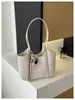 Bolsa feminina de grande capacidade com textura trançada, bolsa de ombro fashion, novo modelo 2026, cor sólida, bolsa tote para o dia a dia