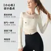 Top Jacquard Patchwork Manga Longa Esportivo Feminino, Peça Única Respirável para Yoga, Justo para Pilates e Fitness, Modelador Corporal