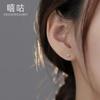 Hee Goo E2151 S925 - Clavo de oreja con lazo de plata para mujer, estilo coreano, con hebilla de tornillo, nuevo