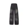 Yidao Vintage 2026 Outono Novo Jeans Retrô Americano Lavado Desgastado Bigode de Gato Corte A Cintura Alta Perna Larga Solto para Homens