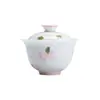Dinastias Tang e Song Estilo Arita Pétala de Flor Pintado à Mão Conjunto de Chá Kung Fu Gaiwan Cerâmico Bule Xícara de Chá Suporte para Bule Acessórios Coleção