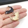 Colgante de gato acostado con goteo de aceite de dibujos animados, pulsera DIY hecha a mano, pendientes, collar, llavero, colgante y accesorio