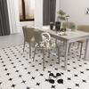 Crema Cuadrículas Cuadradas Azulejos Pequeños 400X400 Balcón Baño Azulejos de Piso Antideslizantes Todo-Cerámico Azulejos para Cocina de Restaurante