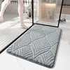 Tapete de Entrada Macio de Veludo Jacquard Algodão Transfronteiriço Tapete de Chão para Porta Tapete Antiderrapante para Banheiro Tapete de Pelúcia Absorvente de Água para Porta de Banheiro