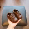 Sapatos de Uma Cor para Meninas Primavera e Outono, Sapatos de Couro para Meninas, Sapatos Macios para Bebês Caminharem, Elegantes Sapatos Pequenos de Couro Retrô para Meninos
