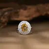 Anel de Pedra Natural Topázio, Ametista, Citrino, Cristal Rosa para Mulheres, Prata S925, Estilo Transmissão ao Vivo Xiaohongshu Douyin