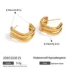 Brincos de Aço Inoxidável Jingqiao Transfronteiriços Brincos de Titânio Dourado 18K Luxo Acessível Combinação de Cores Dourado e Prata Brincos de Nicho em Formato C