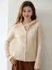 Nuevo Estilo Otoño Manga Larga Tejido de Punto Trenzado con Capucha Cremallera 35 Cachemira 65 Lana Holgado Casual Versátil Cárdigan de Punto
