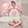 Pijama Infantil, Ropa de Verano Fina de Algodón para Niñas con Aire Acondicionado, Modelo 2026 Conjunto de Dos Piezas Casual de Manga Corta para Casa