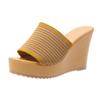 Chinelos Femininos Moda Exterior Vestindo 2022 Verão Novas Sandálias de Cunha Femininas Fundo Grosso Salto Alto Plataforma Inferior Sapatos Deslizantes
