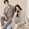 Pijama de Pareja Thermolite Otoño/Invierno Cepillado Temperatura Constante Manga Larga Hombre/Mujer Engrosado Cálido Moderno Conjunto de Ropa de Casa