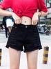 Shorts de Mezclilla Negros para Mujer Verano Delgados 2024 Delgados de Cintura Alta Corte A Sueltos Talla Grande Ropa Exterior Rotos Pierna Ancha Pantalones Cortos