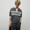 Cárdigan de Punto Jacquard Fair Isle de Alta Gama para Hombres y Mujeres, Chaqueta Suéter Versátil Casual Relajada de Corte Limpio para Otoño e Invierno