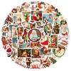 60 adesivos de Natal retrô decorativos para mala, geladeira, copo de água, computador, adesivos à prova d'água, atacado de fábrica